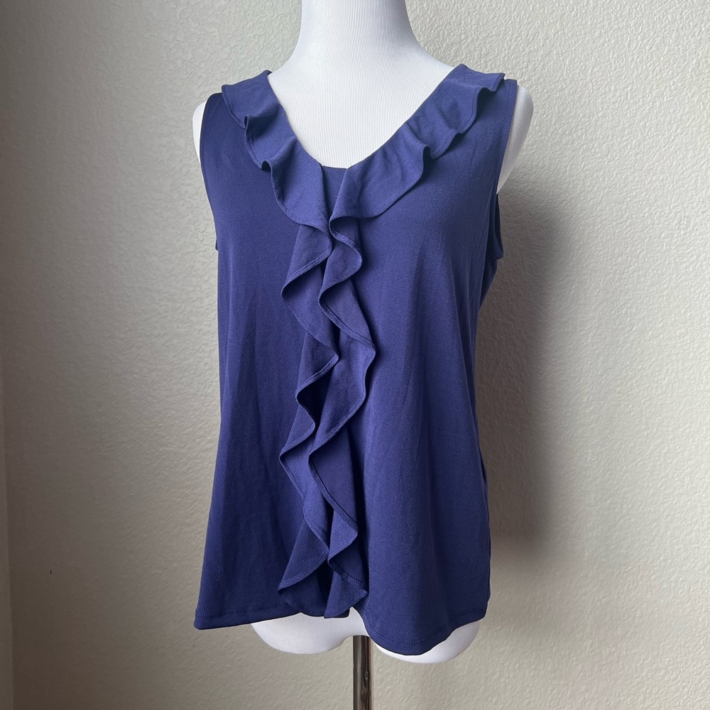 Banana Republic Factory Purple Ruffle Tank, S